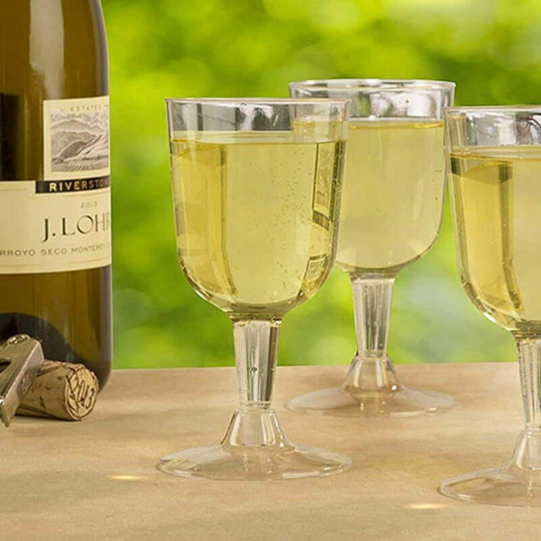Efavormart 100 Pcs - Clear 5oz Disposable Plastic Wine Glass - Crystal  Collection