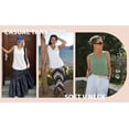 thumbnail image 5 of MOYIKO Tank Tops for Women Summer V Neck T Shirts Trendy Sleeveless Basic Tee Loose Fit, 5 of 7