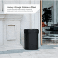 thumbnail image 3 of Home Zone Living 18 Gallon Black Stainless Steel Semi-Round Flat Back Open Top Commercial Trash Can, 3 of 5