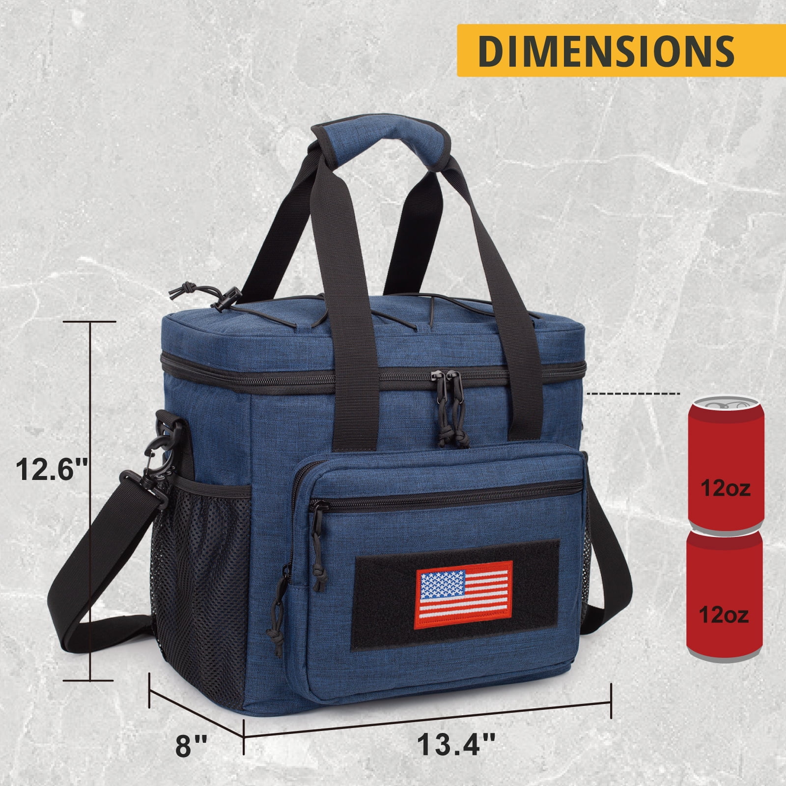 Lunch Box for Men, Lunch Bag Webbing Leakproof Insulated Large Lunch Cooler Bag Women Adult Meal with Adjustable Shoulder Strap Durable Lunch Pail-Blue