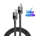 thumbnail image 2 of 6ft USB C to USB-C Cable, (3-Pack) USB Type C Charger Cord Fast Charging USB C Cable for Samsung Galaxy S22/S22+, S21/S21+ Ultra 5G, S20/S20+ Ultra 5G, Note 20/10, Pixel, Universal (Gray), 2 of 5