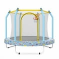thumbnail image 1 of Trampolín de 55 pulgadas para niños Trampolín para niños pequeños de interior y al aire libre con aro de baloncesto, 1 of 5