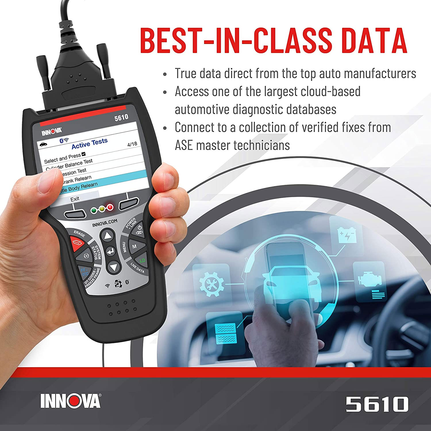 INNOVA 5610 CarScan Pro Bluetooth Code Reader Vehicle Diagnostic Scanner Tool - image 4 of 8