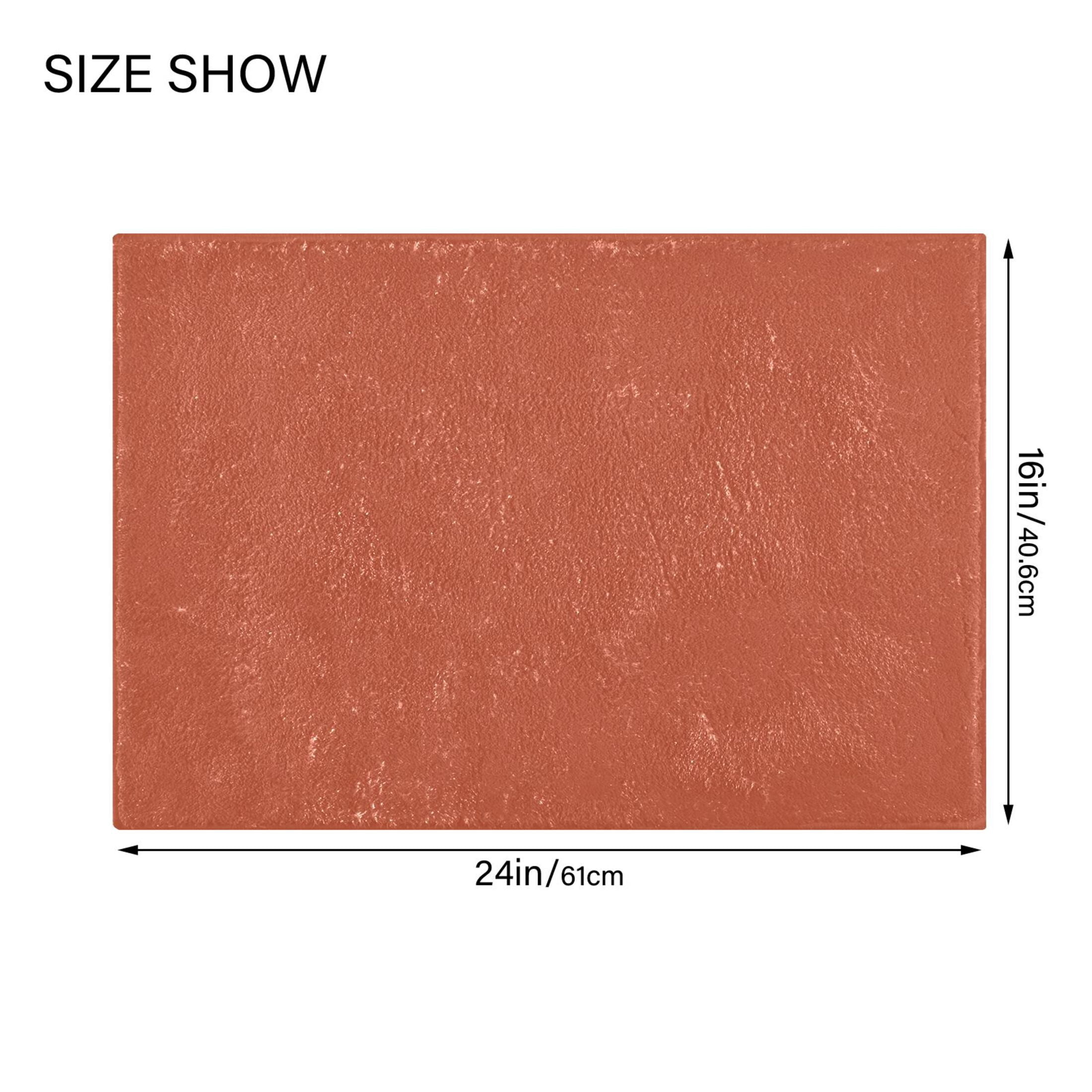 Toilet Rug Set Non-Slip Bathroom Rugs Soft Plush Machine Washable Contour Bath Mat Rust Red 24x20/24x16