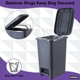 thumbnail image 5 of Superio Slim Trash Can with Foot Pedal – 4 Gallon Plastic Step-On Trash Can with Lid, Garbage Can, Small Trash Can for Bathroom, Kitchen, Office, Bedroom, Dorm Room – Onyx Grey, 2, 5 of 5