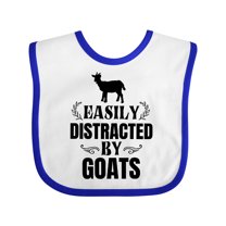 Inktastic Easily Distracted by Goats Boys or Girls Baby Bib