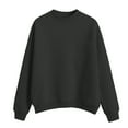 thumbnail image 5 of Stichou Women’s Oversized Sweatshirt Crewneck Pullover Top Casual Mock Neck Plain Shirt 2025 Fall Winter Clothes Dark Gray 2XL, 5 of 5