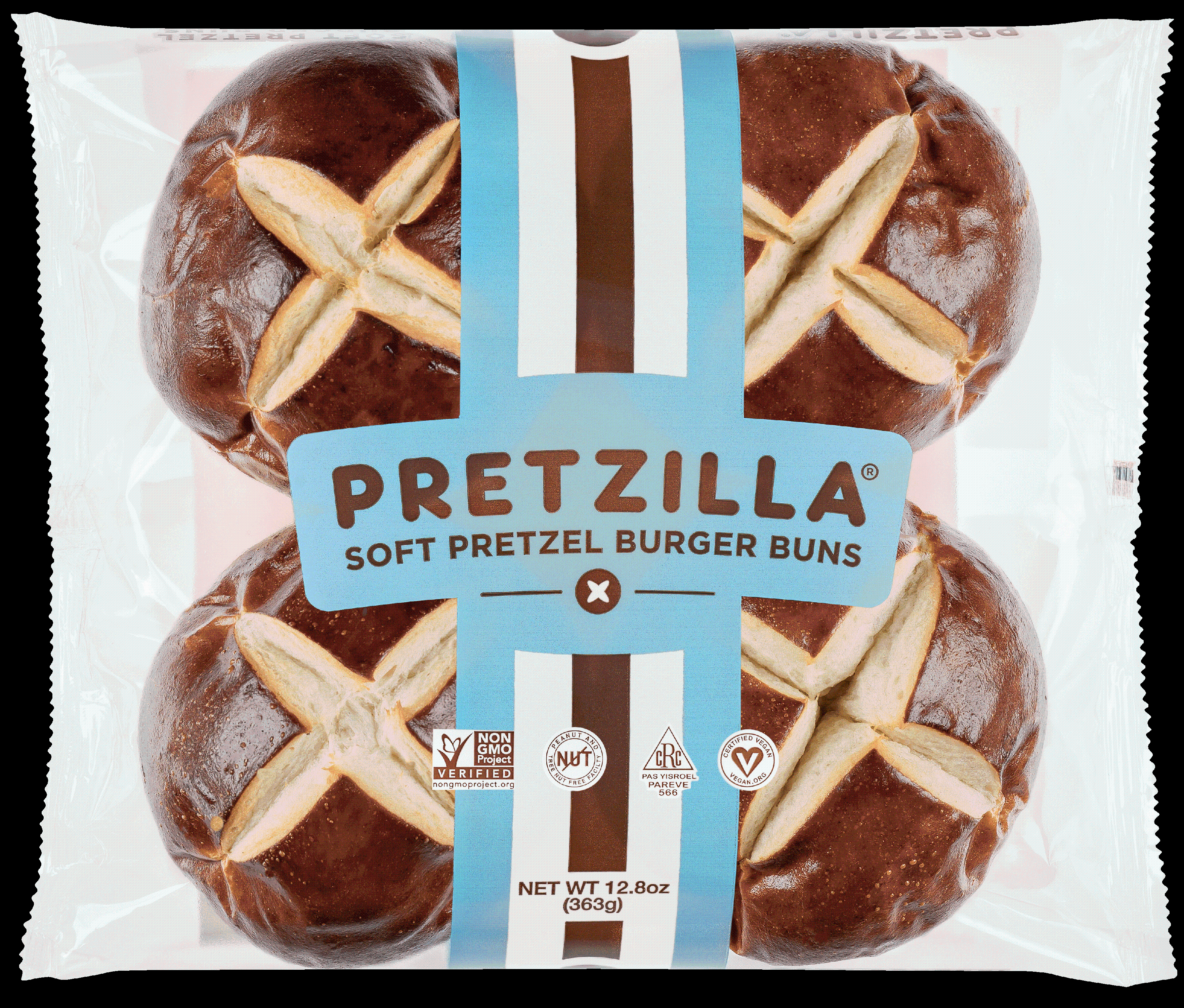 Pretzilla Soft Pretzel Burger Buns 12.8 oz, 4 count