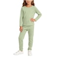 thumbnail image 2 of Mifsaly Boys Girls Pajama Sets Long Sleeve Crewneck Sleepwear and Sleep Pants Kids Toddler Soft Comfortable Casual Fall Winter Pjs Nightwear, 2 of 5