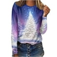 thumbnail image 2 of Azrian Christmas Womens T-Shirt Fashion Loose Long Sleeve Blouse Tops, 2 of 6