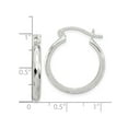 thumbnail image 4 of 925 Sterling Silver Anti-Tarnish Diamond Cut Women's Textured Tube 2.5mm Hoop Earrings | 21mm, 4 of 4