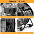 thumbnail image 2 of Industrial Fan,Floor Fan with 3 Speeds,360° Tilt Head,Metal Housing,24 Inch Drum Fan,Adjustable 4800-8800 CFM for Industrial/Commercial Space/Garage/Gym, 2 of 8