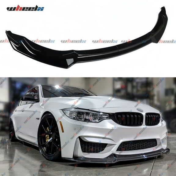 Front Lip Compatible with BMW F80 F82 F83 M3 M4 Sedan Coupe 2015-2020, Bumper Air Dam Lower Chin Splitter Protection Body Kit Fits for 2015 2016 2017 2018 2019 2020 (Gloss Black)