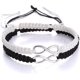 thumbnail image 1 of Pulseras trenzadas KAIYANG ajustables para hombres y mujeres 2 piezas estilo negro y blanco, 1 of 5
