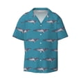 thumbnail image 4 of Salouo Cartoon Whale Pattern Cuban Collar Shirts for Men Button-Down Shirt Men's Short Sleeve Shirts Hawaiian Shirts Casual Shirts -3X-Large, 4 of 6