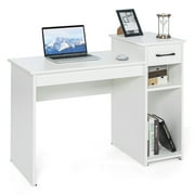 Costway Computer Desk PC Laptop Table w/ Drawer and Shelf Home Office Furniture White