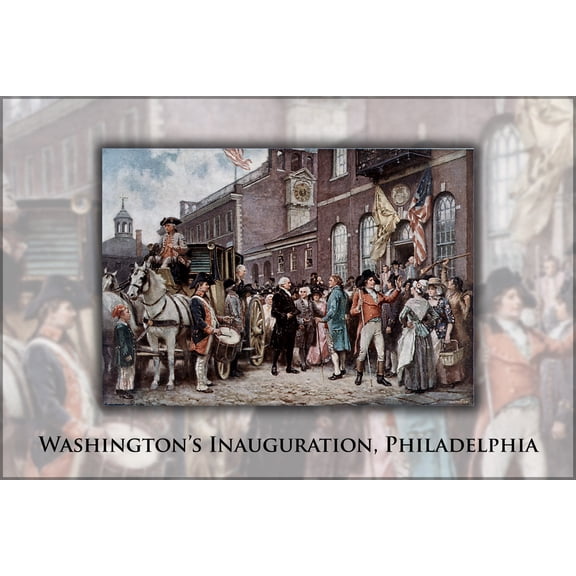 24"x36" Gallery Poster, george Washington's Inauguration at Philadelphia by jean leon gerome ferris