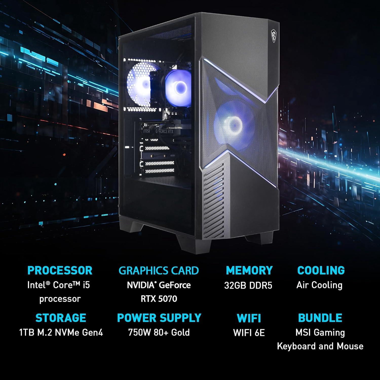 msi Codex R2 Gaming Desktop: Intel Core i5-14400F, Geforce RTX