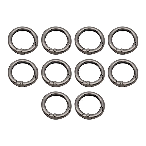 Abbracc 10Pcs 0.9inch Round Carabiner Snap Clips O Buckles Clamp Metal Durable for Bags Black
