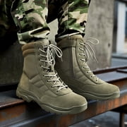 NORTIV 8 Men's Military Tactical Work Boots Side Zipper Leather Motorcycle Combat Boots Trooper(6-8 Inches)
