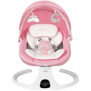 Baby Swing for Infants, Unisex Baby Bouncer, Bluetooth Music , 5 Sway Speeds, 10 Lullabies with App Remote Control，for 0-18 months，Pink