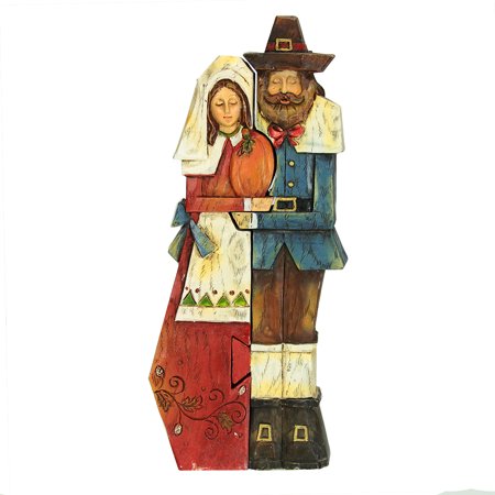 Autumn Harvest Thanksgiving Pilgrim Couple Puzzle Figure 9"
