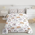 thumbnail image 2 of Feelyou Cartoon Cat Kitten Twin Comforter Sets, Cloud Love Heart Bedding Set, 2 Pieces, 2 of 8