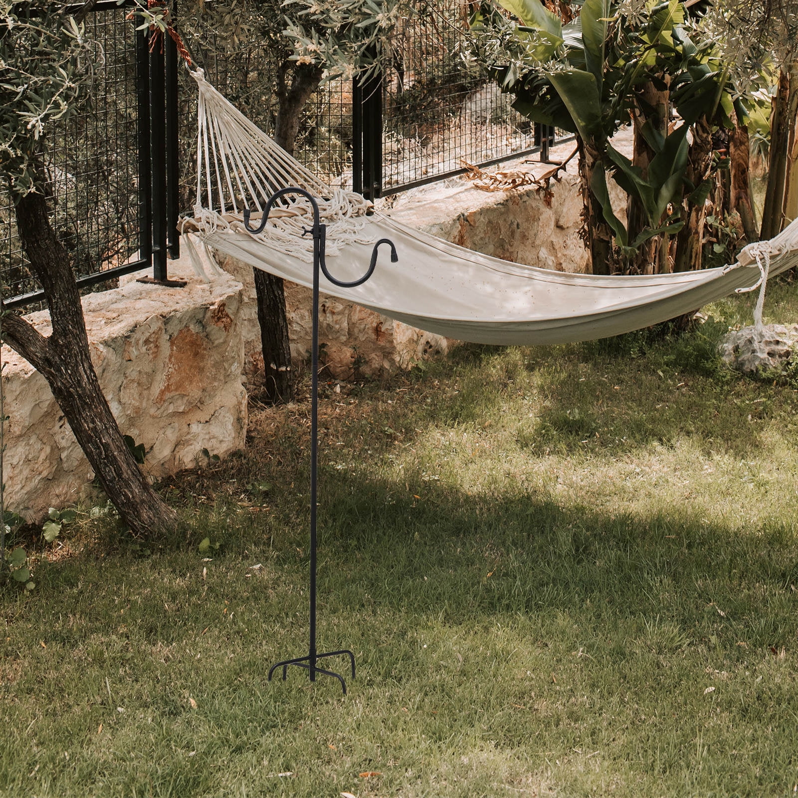 Raindrops  Bird Feeders outside Hanging Shepherd Hook Garden Lantern Hanger