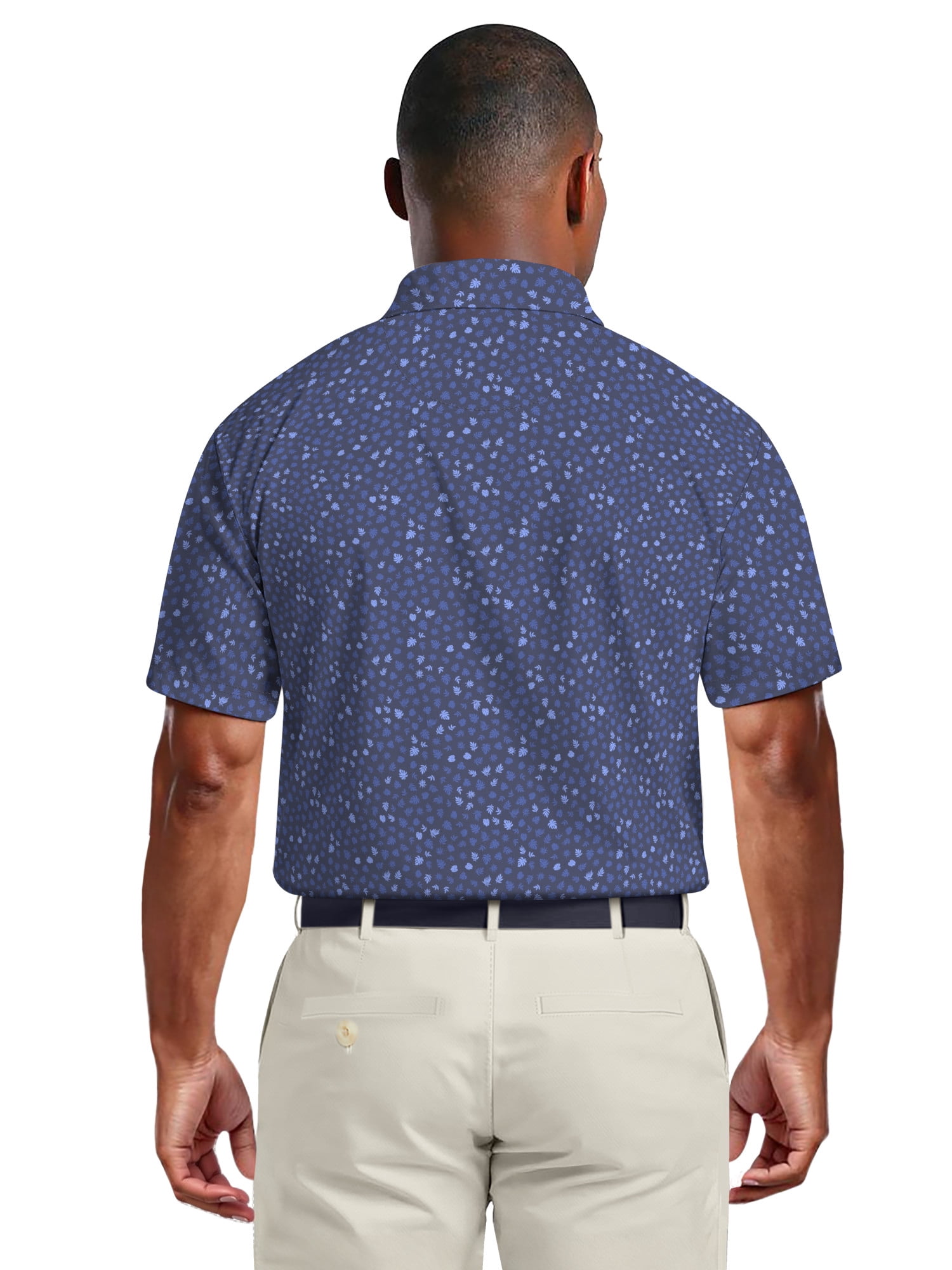 Ben Hogan Men's & Big Men's Performance Micro Fall Leaf Short Sleeve Golf Polo Shirt, Sizes S-5XL