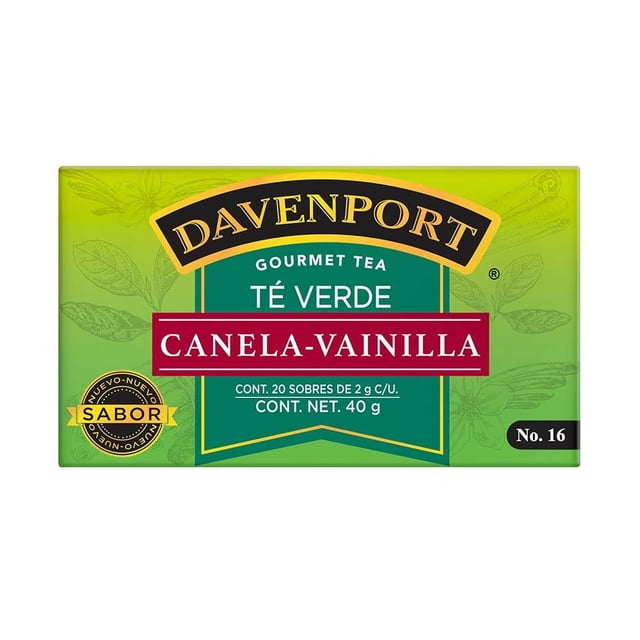 Té verde gourmet Davenport canela-vainilla 20 sobres de 2 g c/u
