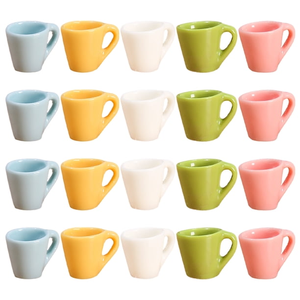 EeaseMX 20 tazas decorativas en miniatura para agua, simulación de adorno