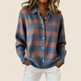 thumbnail image 3 of JUUNthy Womens Cardigan Tops, Plaid Knit Button Down Lapel Collar Long Sleeve Casual Sweater Outerwear Pink M, 3 of 13