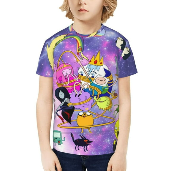 Kids Adventure Time Shirt 3d Printing Cartoon T Shirt Casual Top Short Sleeve Novelty Tee For Boys Girls
