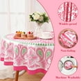thumbnail image 3 of Pink Table Cloth Round Table 60 Inch, Spring Summer Round Tablecloth, Outdoor Tablecloth for Parties, Waterproof Fabric Polyester Round Tablecloths, 3 of 6