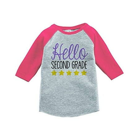 

Custom Party Shop Girls Hello 2nd Grade School Pink Baseball Tee