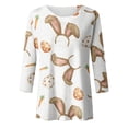 thumbnail image 4 of Laipiong Happy Easter T Shirts for Women 2026 Novelty Rabbit Graphic Round Neck 3/4 Sleeve Tee Tops Holiday Family Match Gifts Classic Fit Tees, 4 of 4