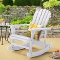 thumbnail image 6 of Pemberly Row Farmhouse Wood Adirondack Rocking Chair in White, 6 of 7