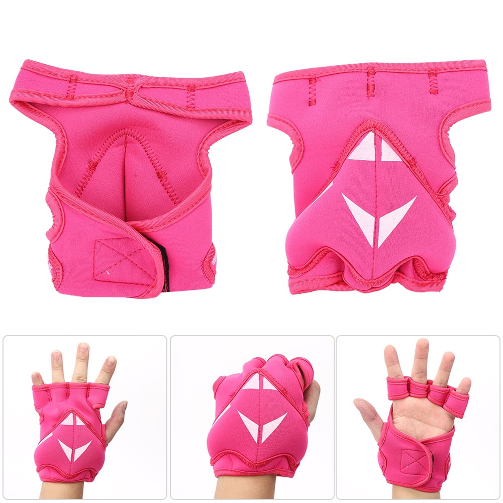 2Pcs 2lb Sport Unisex Half Finger Weighted Gloves Sandbag for Boxing Training Fitness(pink )