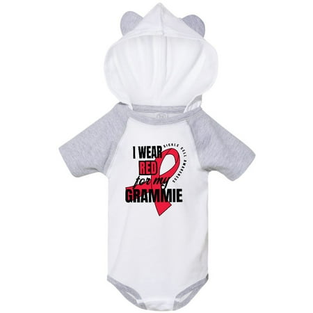 

Inktastic Sickle Cell Awareness I Wear Red For My Grammie Gift Baby Boy or Baby Girl Bodysuit