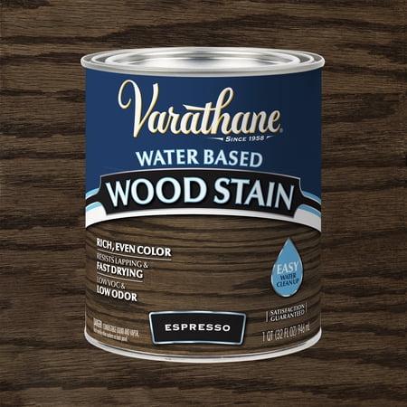 Espresso, Varathane Water-Based Wood Stain-381118, Quart
