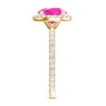 thumbnail image 3 of Rosec Jewels Lab Grown Pink Sapphire Ring with Diamond Halo for Women - AAAA Grade, 10K Yellow Gold, US 12.50, 3 of 8