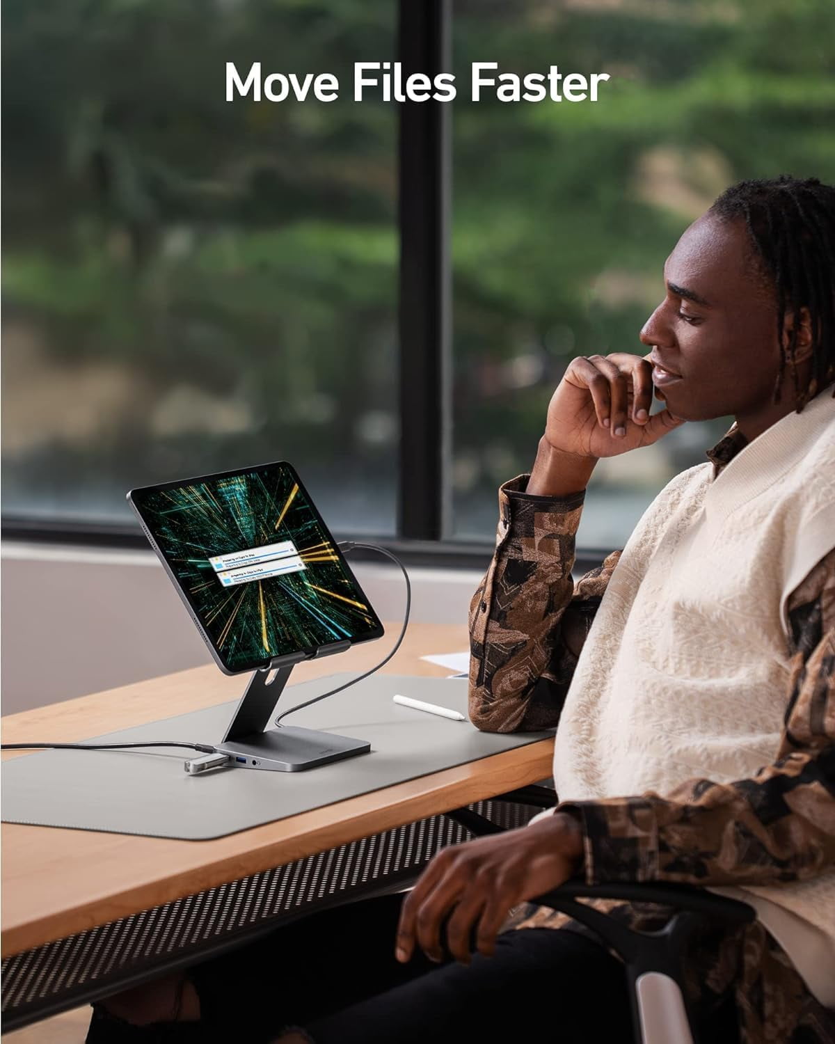 Anker , 551 USB-C Hub (8-in-1), with Foldable Tablet Stand, Dock, 4K HDMI, 2 USB-A Data Ports