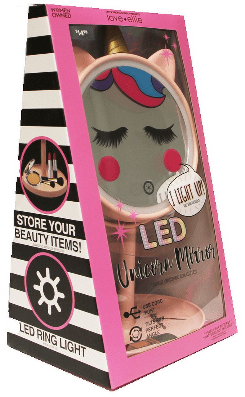 Onyx Professional LED Unicorn Mirror Makeup Organizers, Multicolor