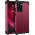 thumbnail image 1 of Note 20 Ultra Case, 3 in 1 Heavy Duty Hybrid Hard PC Soft Silicone Bumper Shockproof Anti Slip Protective Case for Samsung Galaxy Note20 Plus/Ultra 6.9 Inch 2020, Wine Red, 1 of 8