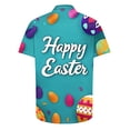 thumbnail image 4 of JURANMO Mens Easter Eggs 3D Print Shirts Casual Button Down Short Sleeve Blouse Summer Holiday Beach Tops White XL Today's Lightning Sales, 4 of 6