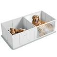 thumbnail image 3 of PawHut Whelping Box for Dogs, Dog Whelping Box with Waterproof Pee Pad & Adjustable Door for Small, Medium & Large Breed Dogs, 65" x 31.5", 3 of 10