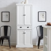 Crosley Furniture Shoreline Coastal Pantry Storage Cabinet with Shelves, Kitchen, Dining, or Laundry Room