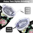 thumbnail image 5 of 40oz Pioneer Tumbler with Handle Lid and Straw,Colorful Floral Tumblers Gifts for Women Girls Men Adults（Black）, 5 of 7