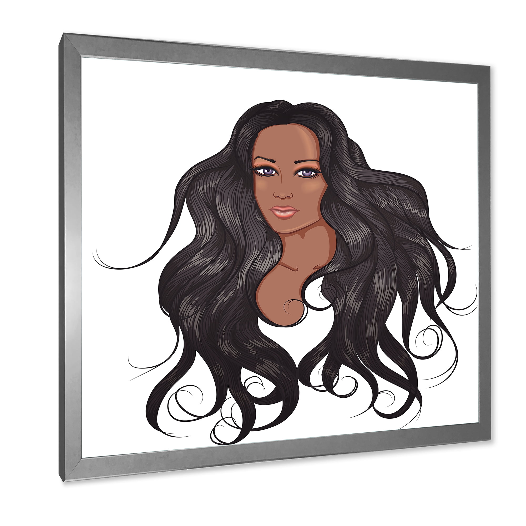 Designart 'Portrait Of Afro American Woman XV' Modern Framed Art Print