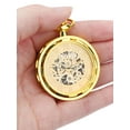 thumbnail image 2 of EEEkit Men's Retro Mechanical Skeleton Pocket Watch with Chain, Roman Numerals, Black/Gold, 2 of 7